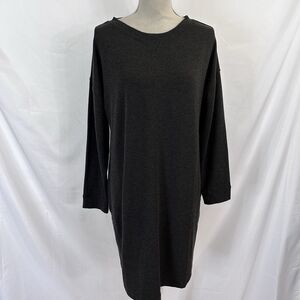 J. Jill Fit Womens Gray Soft Long Sleeve Dress Size Large Petite LP